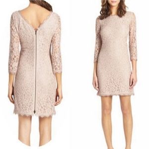 Diane von Furstenberg DVF Zarita lace dress Champange color, size 4
